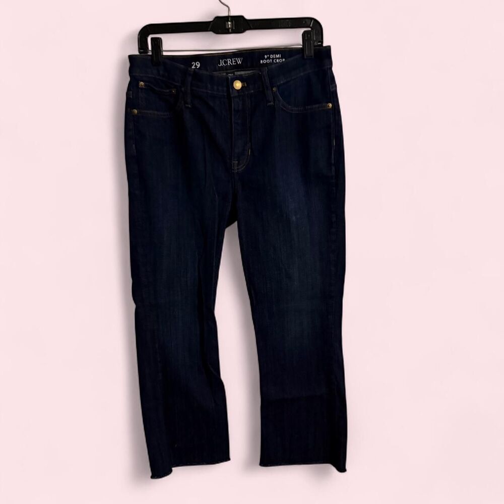 J.Crew Jeans Womens 29 Blue 9" Demi Boot Crop Flare Raw Hem Streetwear